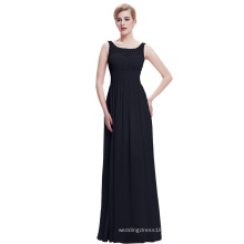 Starzz 2016 Sleeveless V-Back Black Long Chiffon Prom Dress ST000061-1